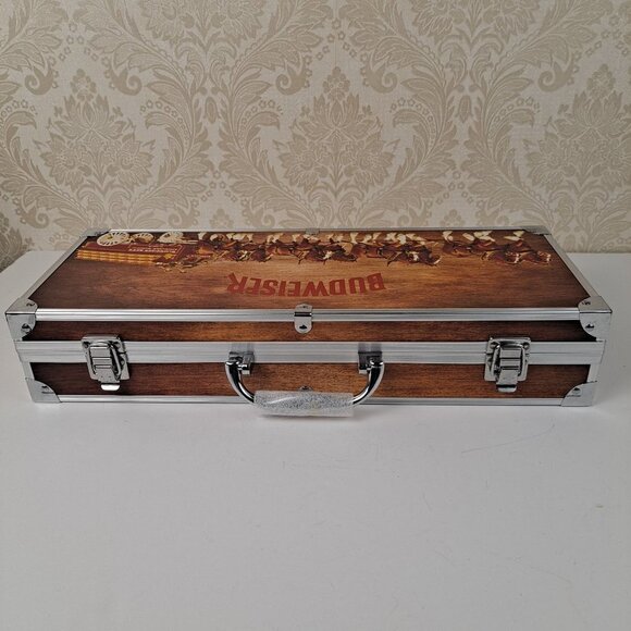 Budweiser Grill Kit In Aluminum Trimmed Case Spatula Basting Brush Logo - Picture 3 of 14